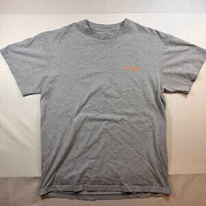 Columbia PFG Men's Heather Gray Fighing Logo Graphic Short Sleeve T Shirt Size M